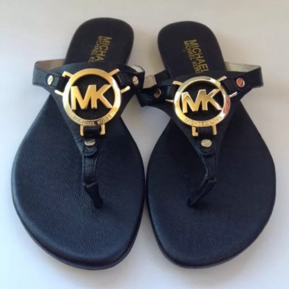 New! Michael Kors melodie gold logo sandals